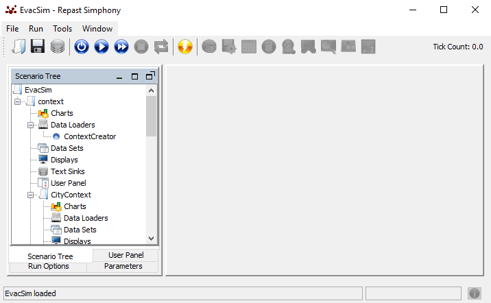 Screenshot - Run Repast simulation window