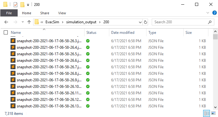 Screenshot - Simulation output folder